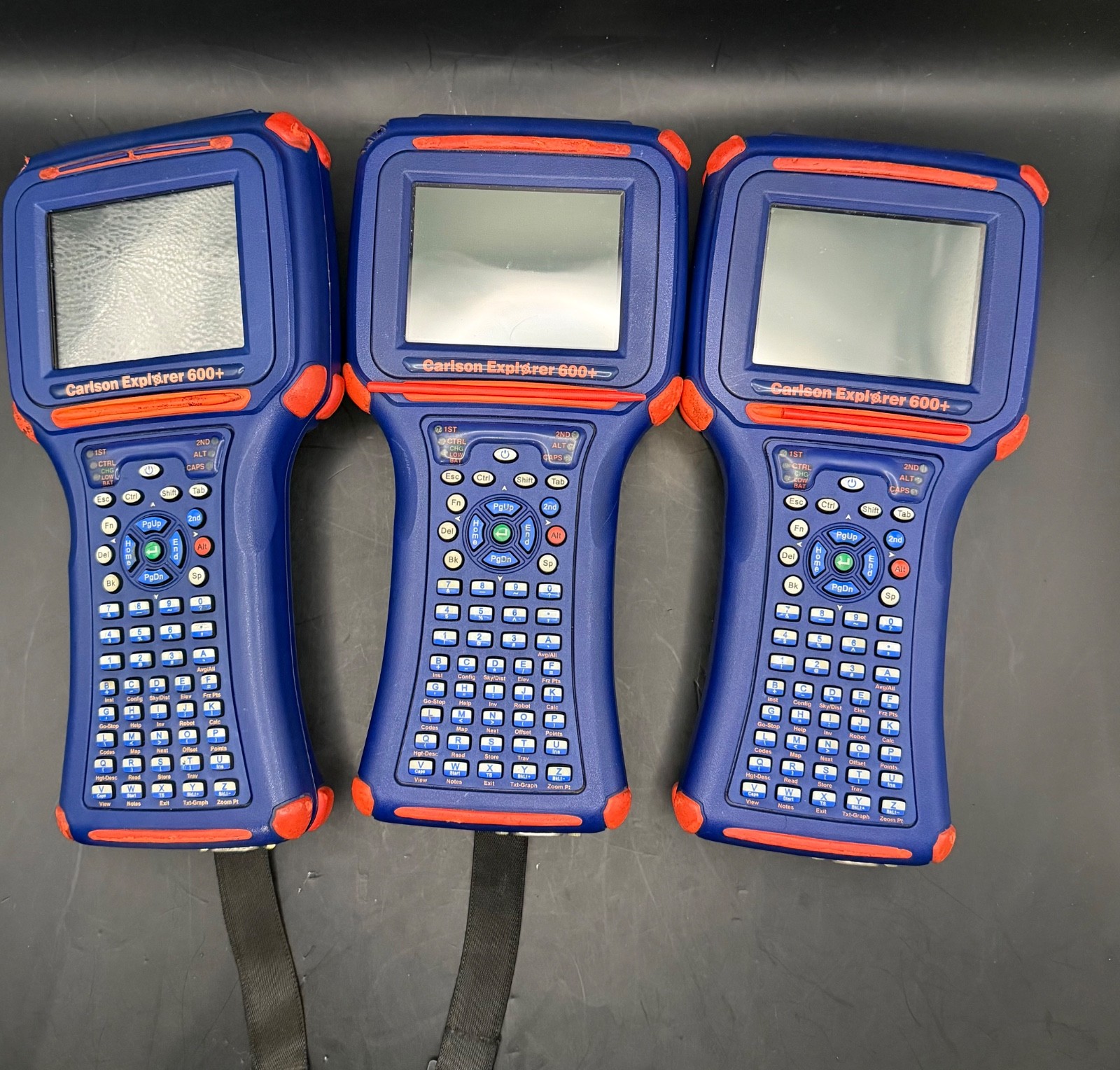 3 Carlson Explorer 600+ Data Collectors All Power on 2 Do Not Hold Charge