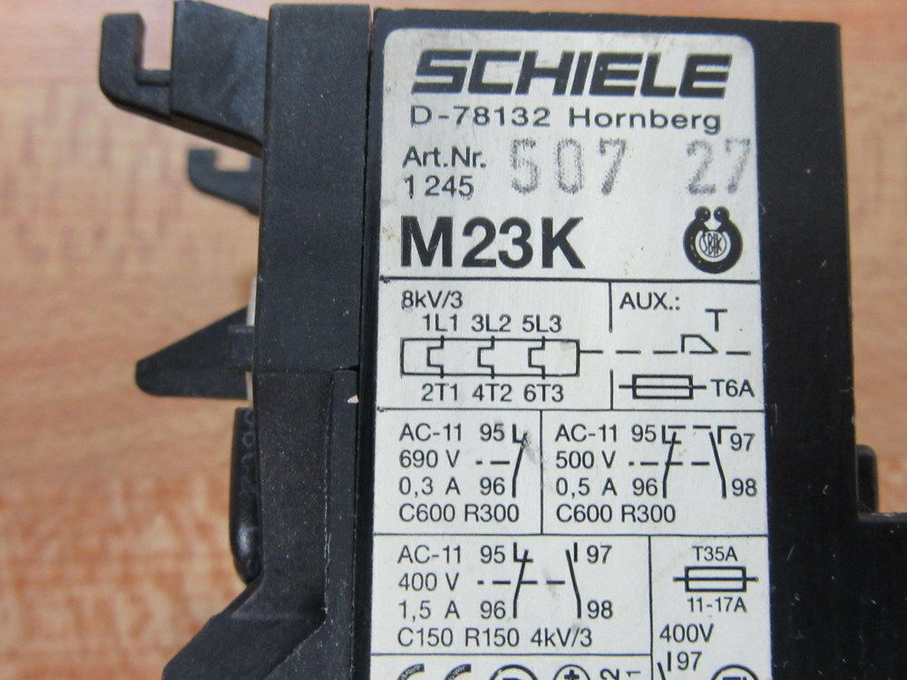 Entrelec Schiele M23K Overload Relay 1 245 507 27 0.8-1.2A