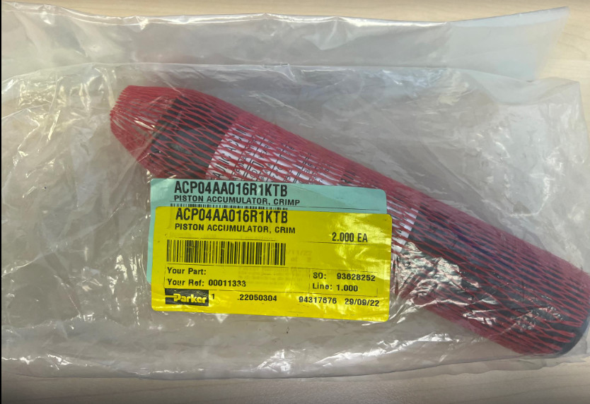 Parker ACP04AA016R1KTB Hydraulic Crimped Piston Accumulator