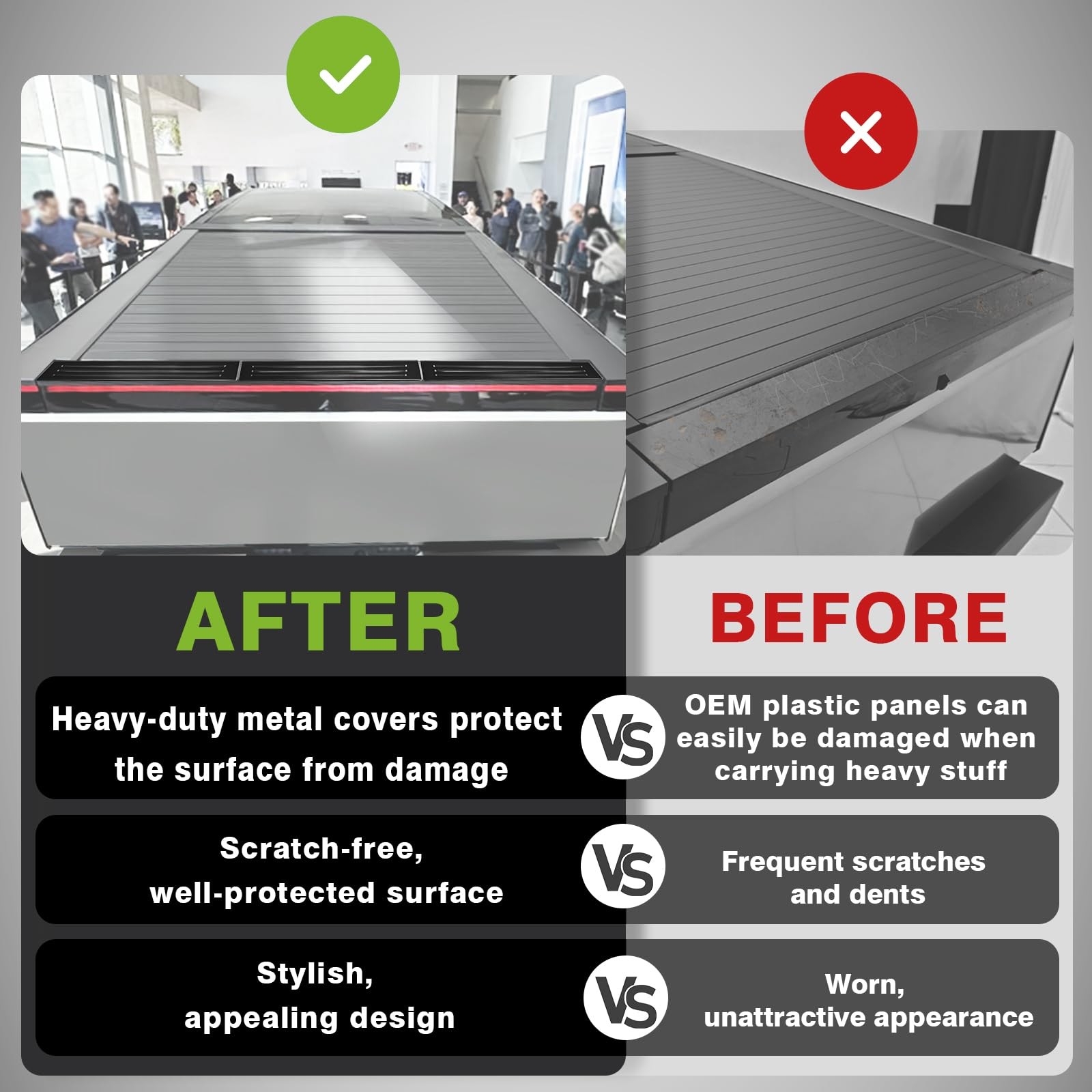BestEvMod Metal Tailgate Top Protector Cover Compatible with Tesla Cybertruck…