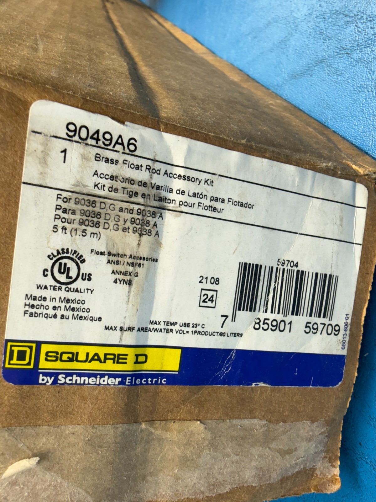 Square D 9049A6 Schneider Electric 5′ Brass Float Rod Accessory Kit