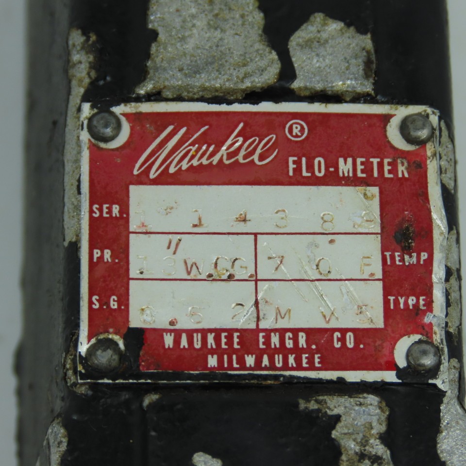 Waukee MV5 Flo-Meter Gas Flow Meter 70°F S.G. 0.62 PR. .13WCG 3/4″ NPT