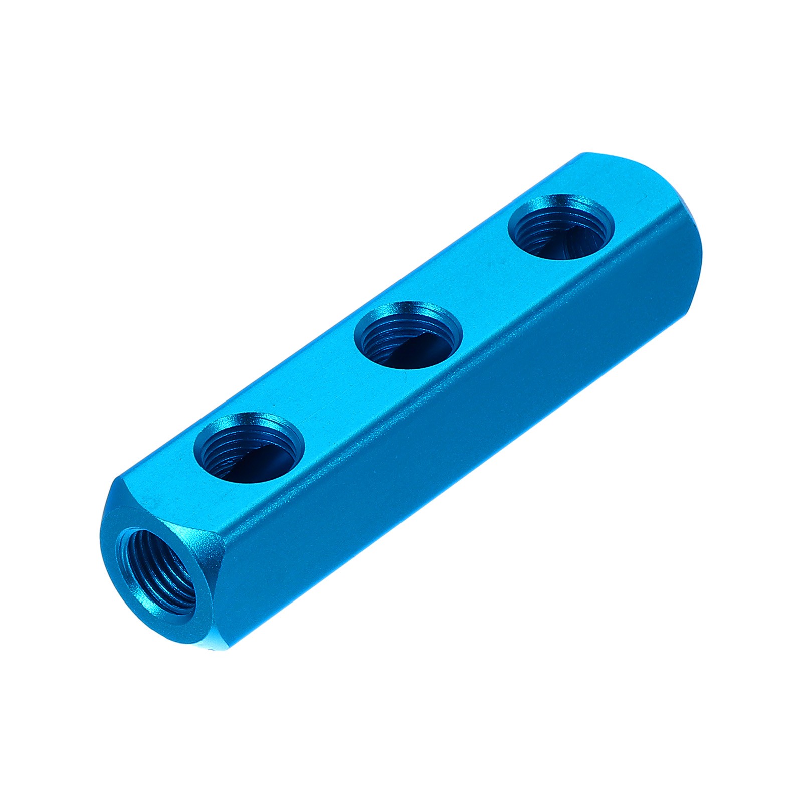 3 Way 6 Port PT 1/4″ Air Hose Inline Manifold Block Splitter, Blue