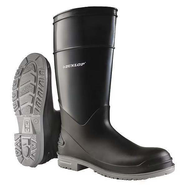 Dunlop Men’s PolyGoliath Rubber Boot, Plain Toe, 16″ Height, Black, 5 8968000