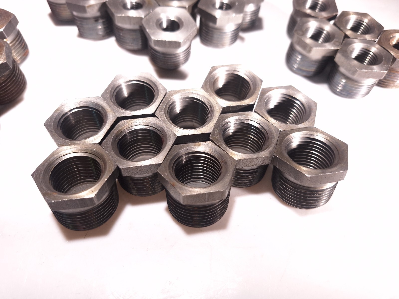 HEX REDUCING BUSHING STEEL 3/4″x1/8, 1/4, 3/8, 1/2 – 37 FITTING LOT -SEE DETAILS