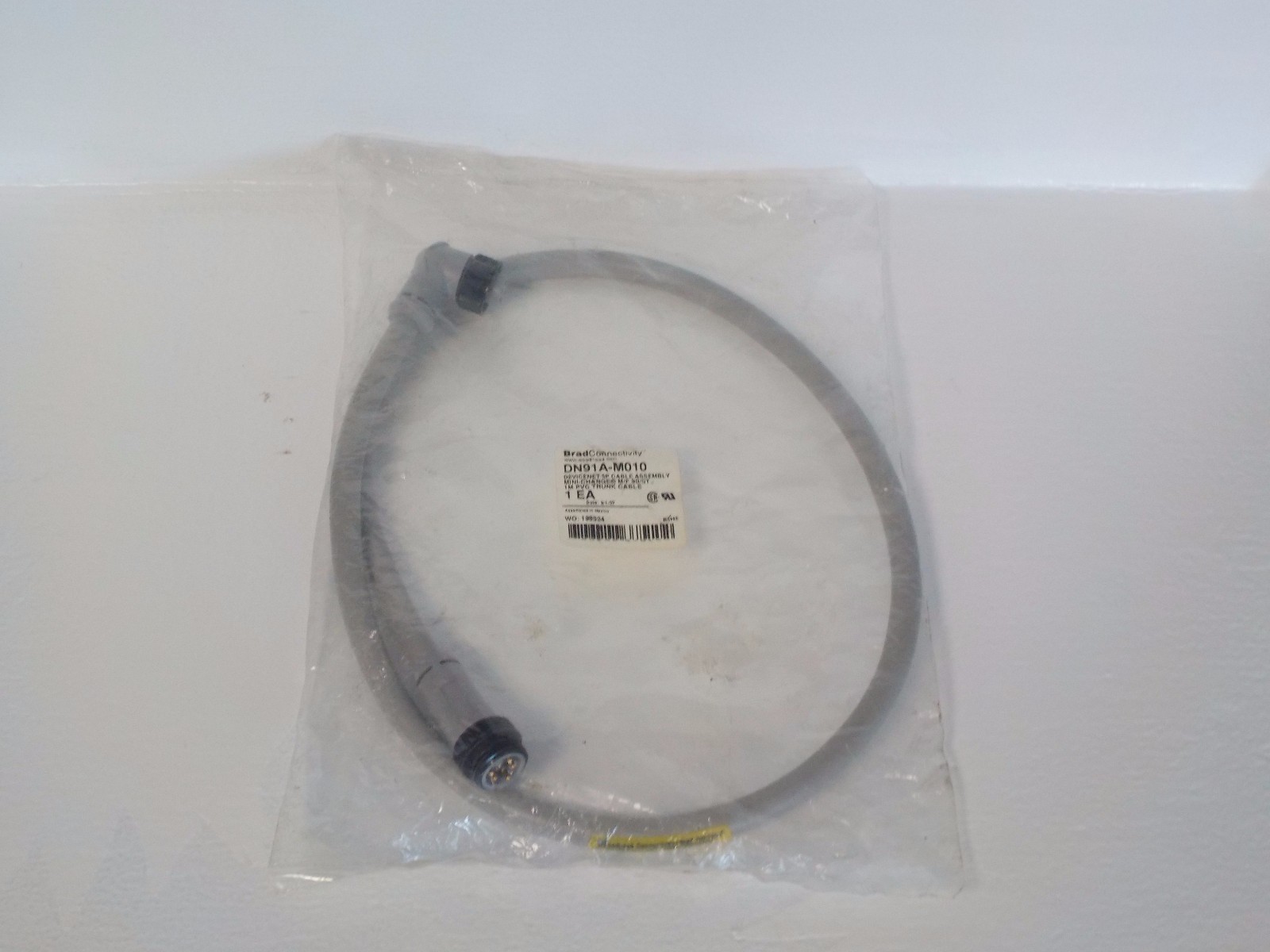 WOODHEAD BRAD CONNECTIVITY DN91A-M010 NEW DEVICENET 5P CABLE ASSEMBLY DN91AM010