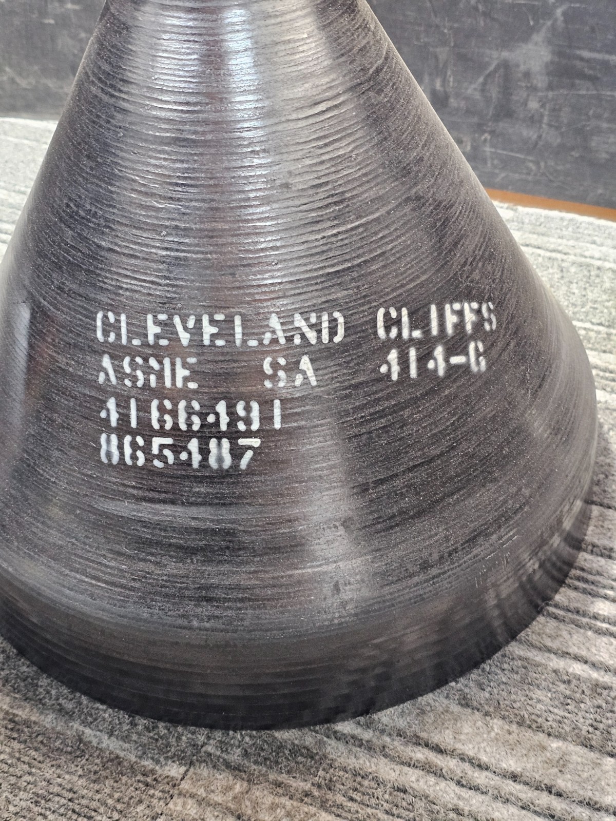 Cleveland-Cliffs 4166491 865487 ASME SA 14″ x 13-1/4″ Conical Head, Black