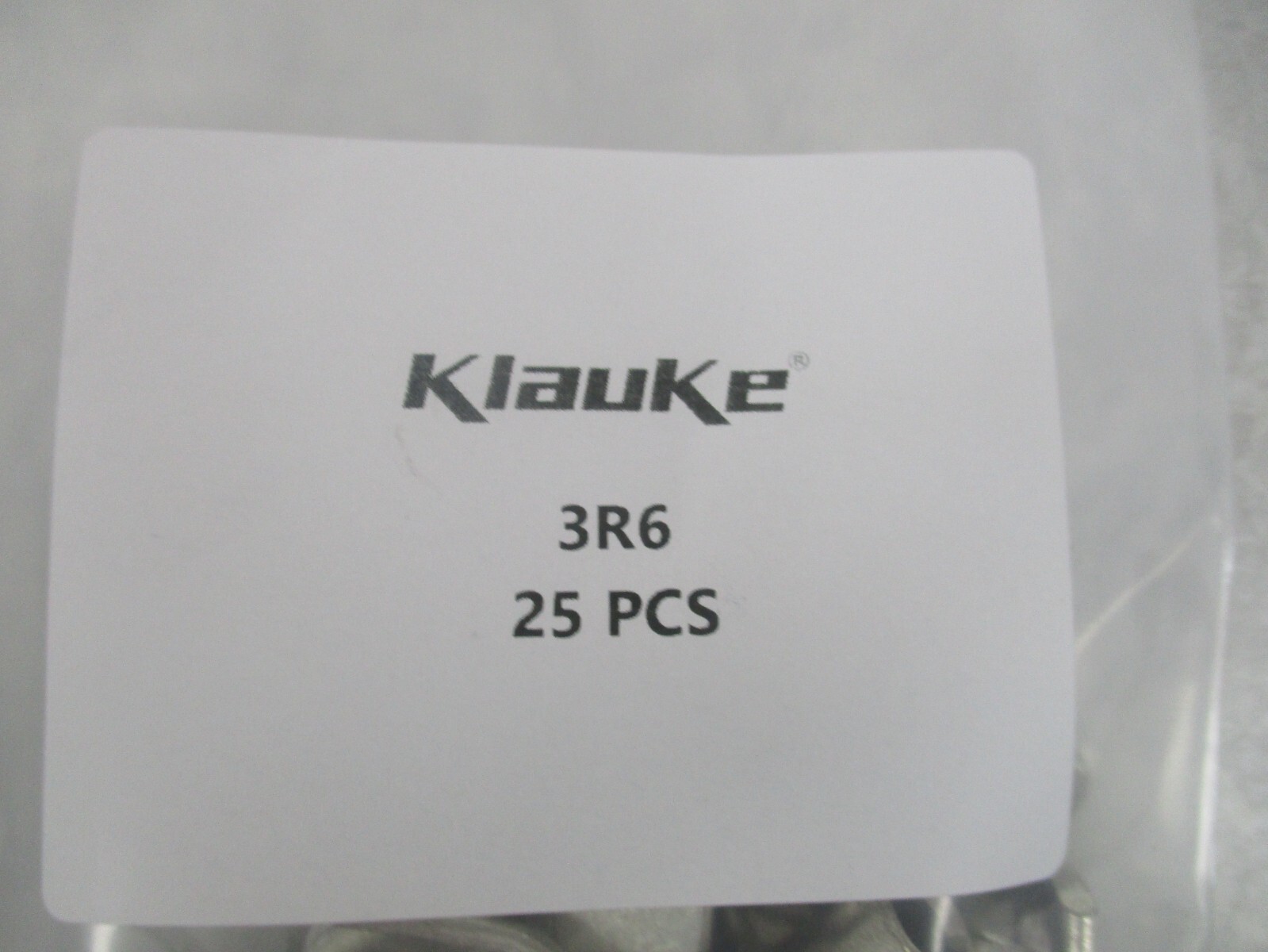LOT OF 25 KLAUKE 3R6 TUBE CABLE LUGS, V0798