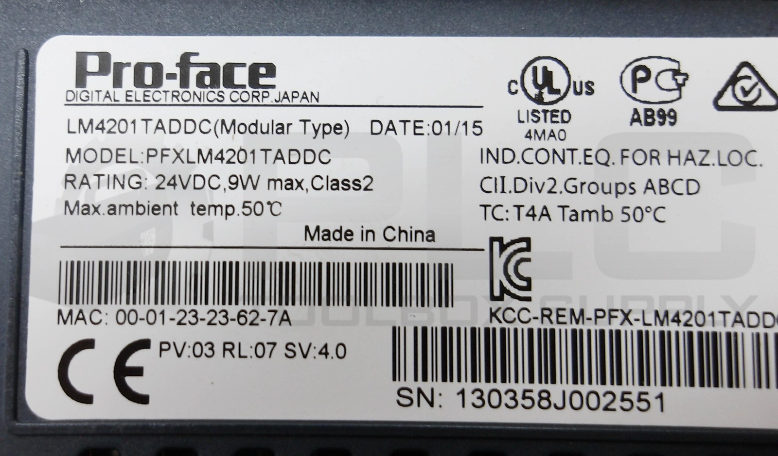 NEW PRO-FACE PFXLM4201TADDC MODULAR DISPLAY PANEL 24VDC 9W CLASS 2