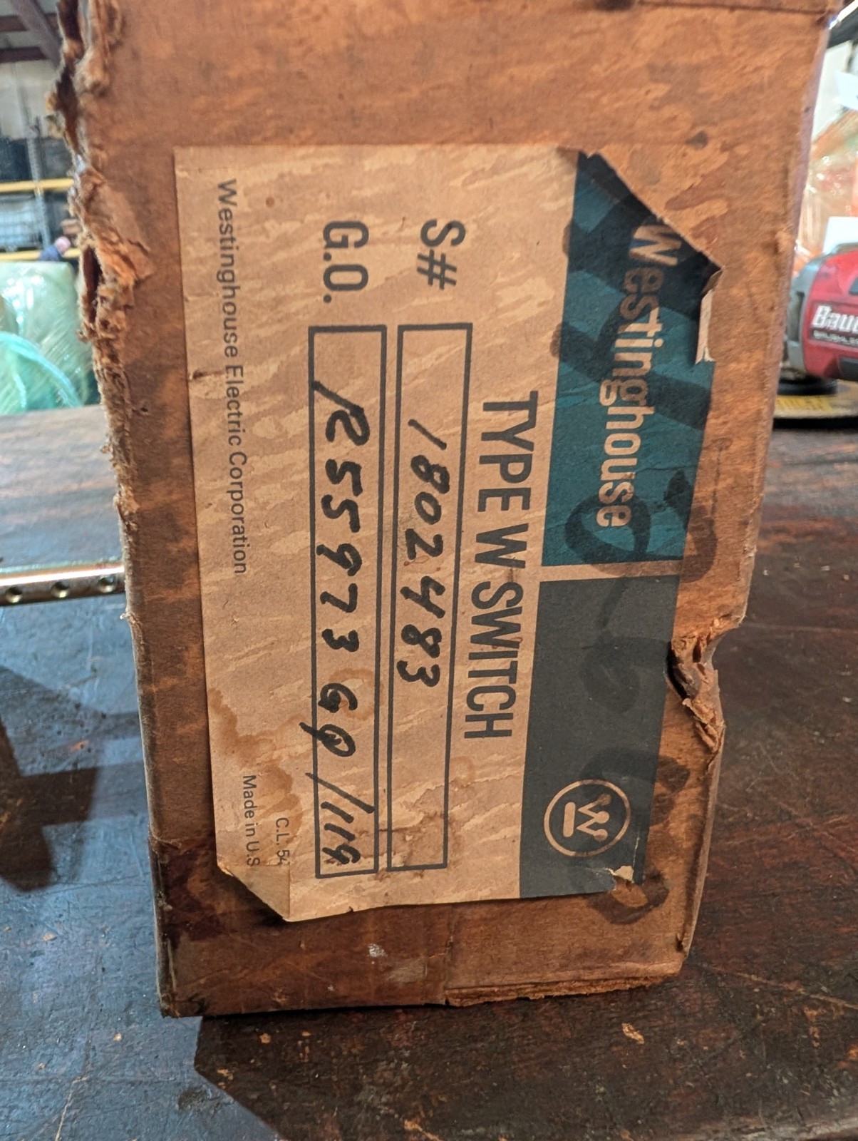 WESTINGHOUSE TYPE W SWITCH GO 255973 600V 20A S# 1802483