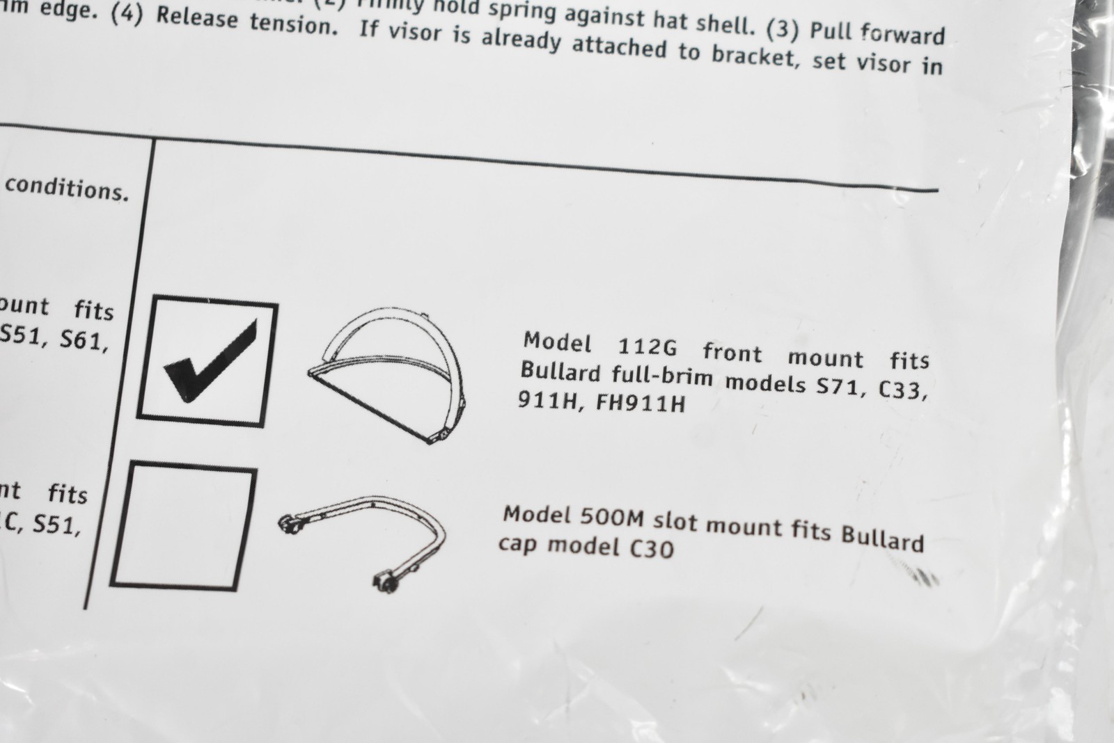 Bullard 112G Front Mount Faceshield Bracket for Full Brim Hard Hats ANSI Z87.1