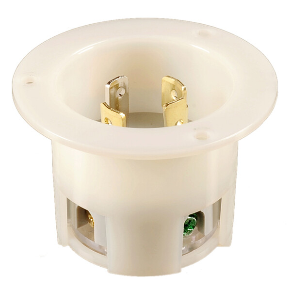 NEMA L14-30 Grounding Locking Flanged Inlet, 30A 125/250V AC, 3 Pole 4 Wire