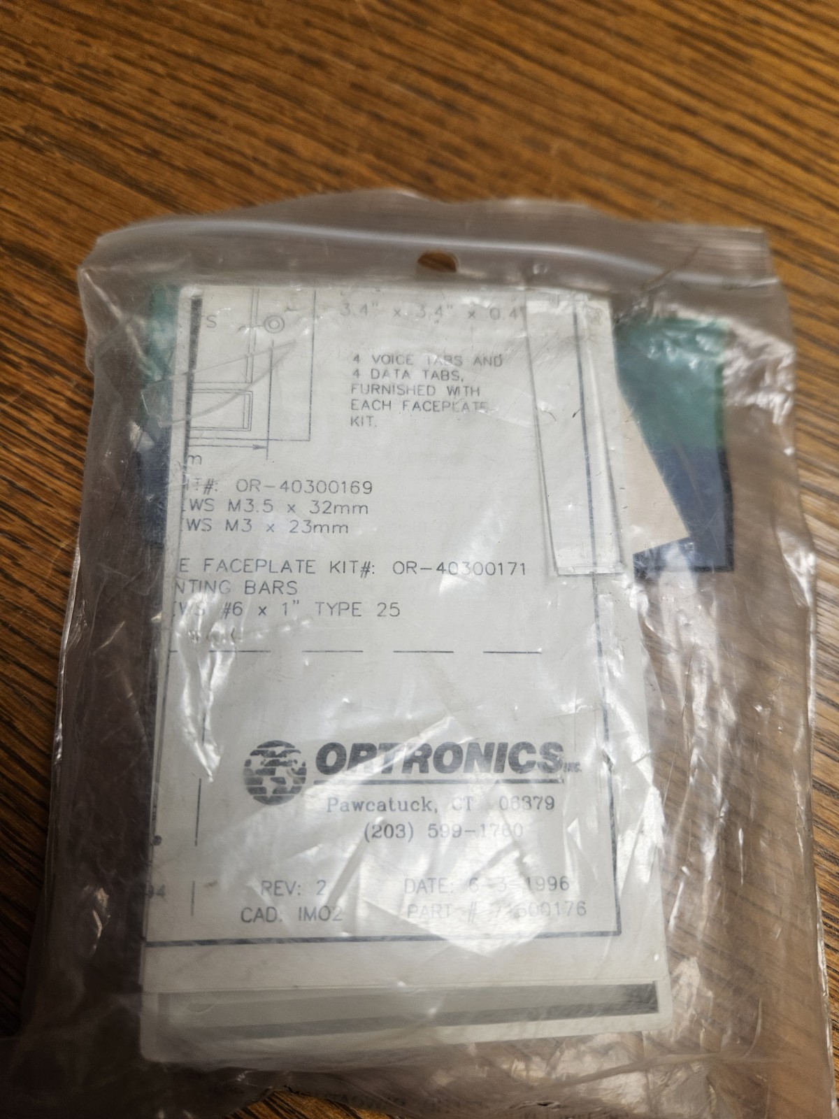 Ortronics Single Gang Faceplate OR-40300158