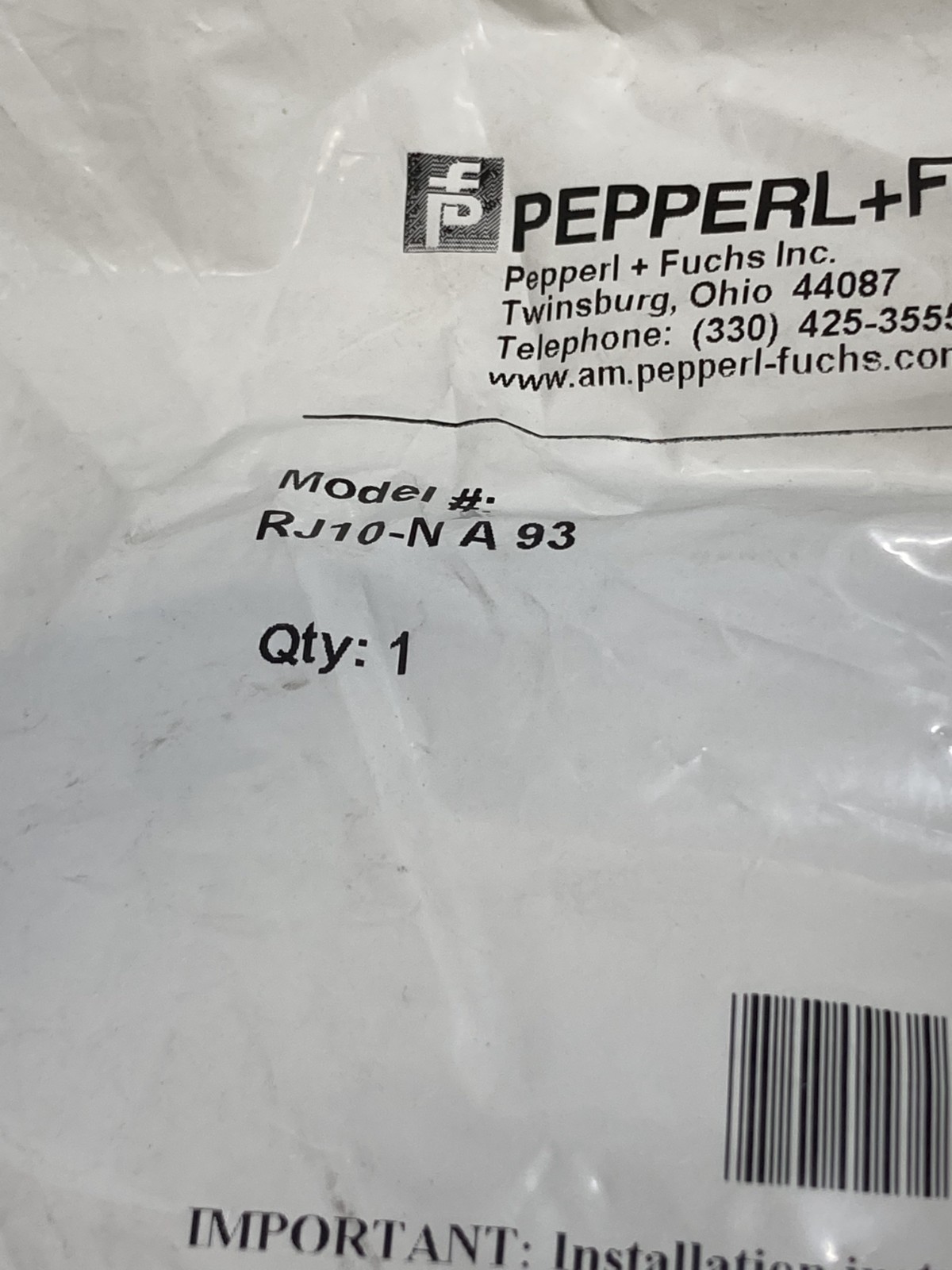 PEPPERL+FUCHS RJ10-N-A93 INDUCTIVE RING SENSOR NC 5-25V NIB