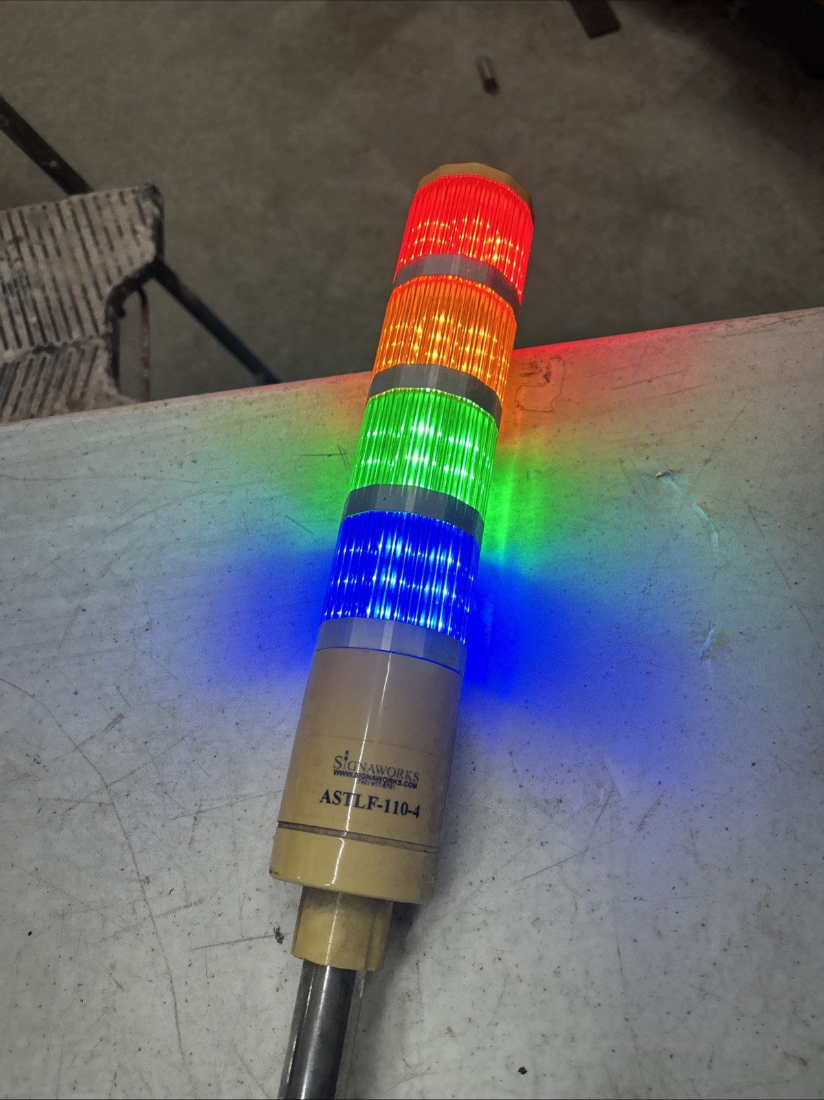 SIGNAWORKS ASTLF-110-4 EXCEL CONTROLS LED flash TOWER LIGHT 4 STACK