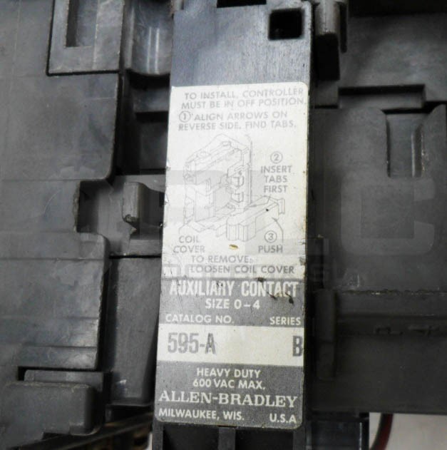 ALLEN BRADLEY 509-BOD /A CONTACTOR W/ CB236 W/ 592-BOW16 /A W/ (2) 595-A /B