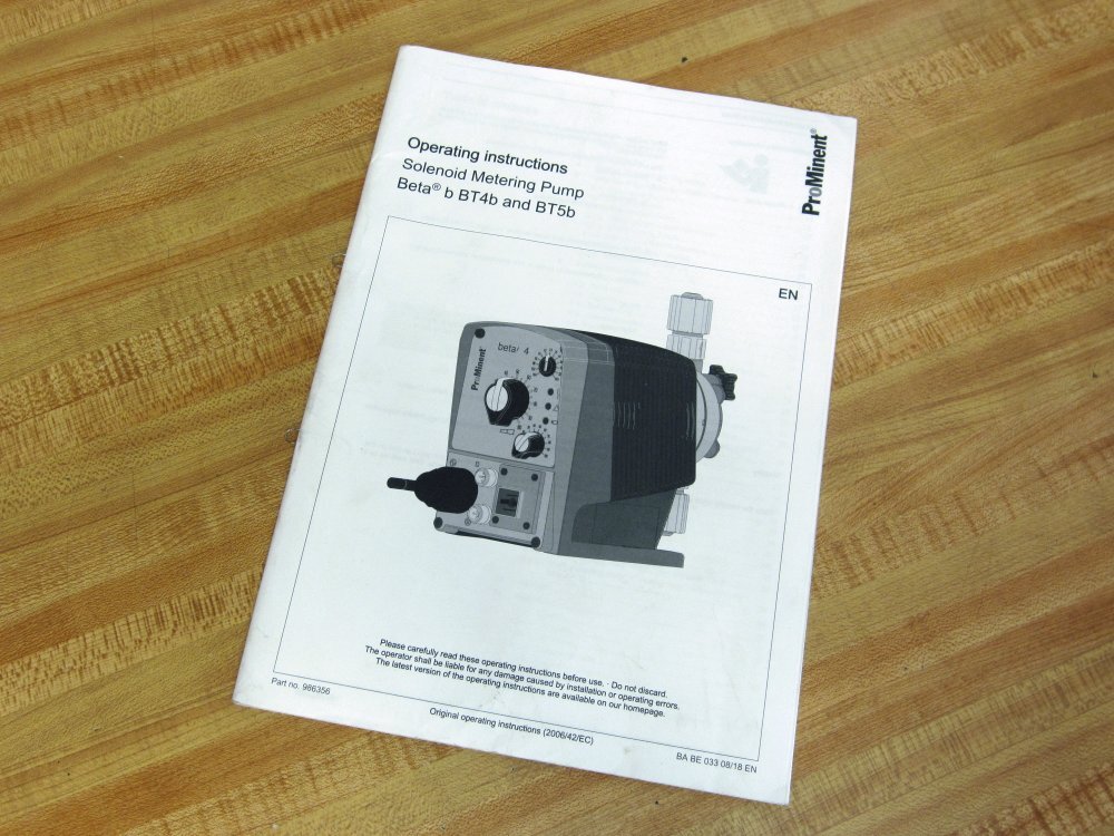 ProMinent 986356 Solenoid Metering Pump Operating Instructions