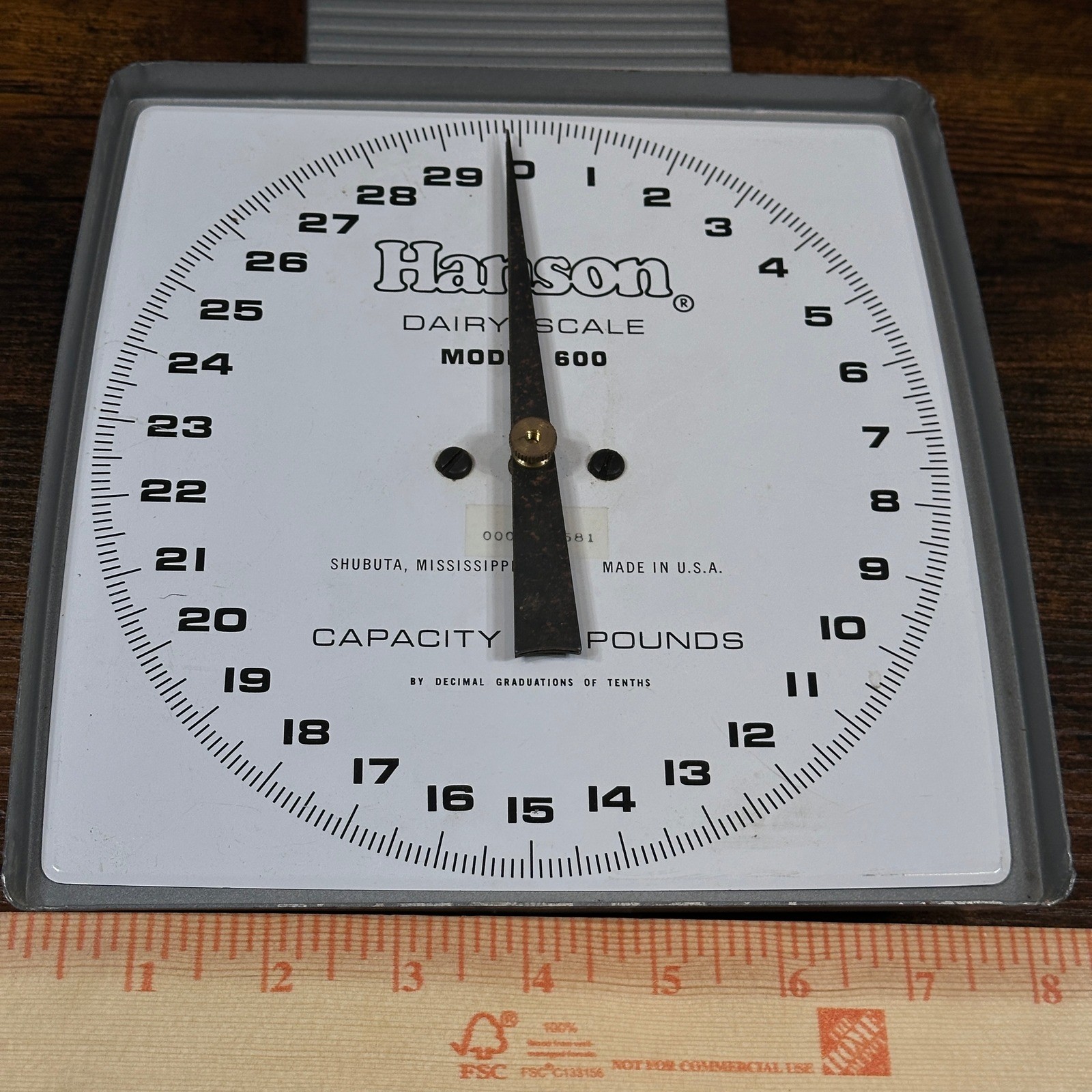 Hanson Model 600 Dairy Scale Vintage 60 LB Capacity Hanging Metal Scale USA Made