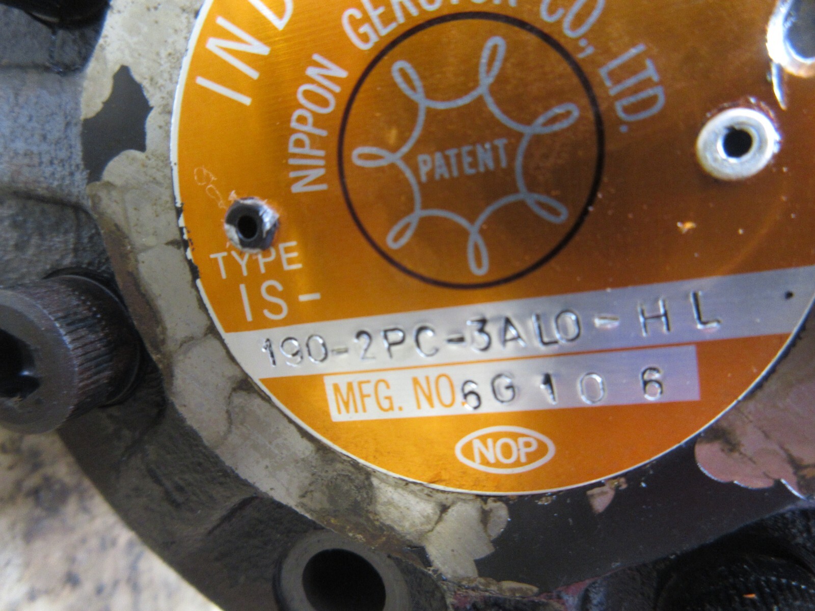 NOP NIPPON GEROTOR INDEX MOTOR 1S IS-190-2PC-3AL0-HL 3ALO HITACHI SEIKI VK45