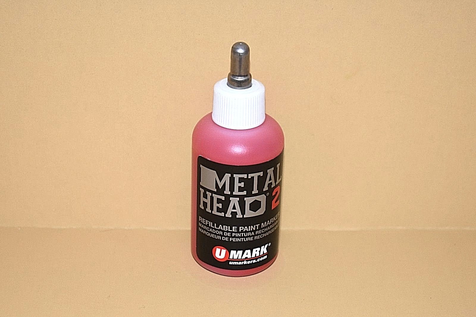 Metal Head 2 Paint Marker Red 2 Oz Auto Salvage Industrial Junk Yard Crafts