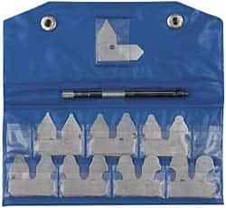 15 Piece Steel Radius Gage Set: 1/32″ to 1/4″ Radius, Satin Chrome Finish