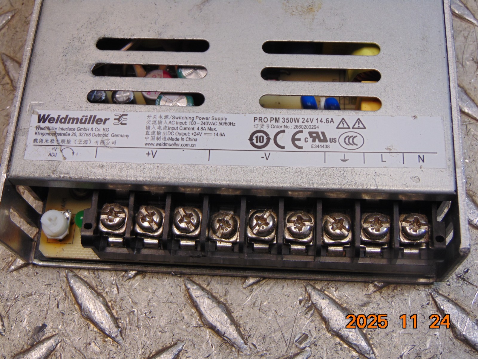 WEIDMULLER PRO PM 350W 24V 14.6A SWITCHING POWER SUPPLY