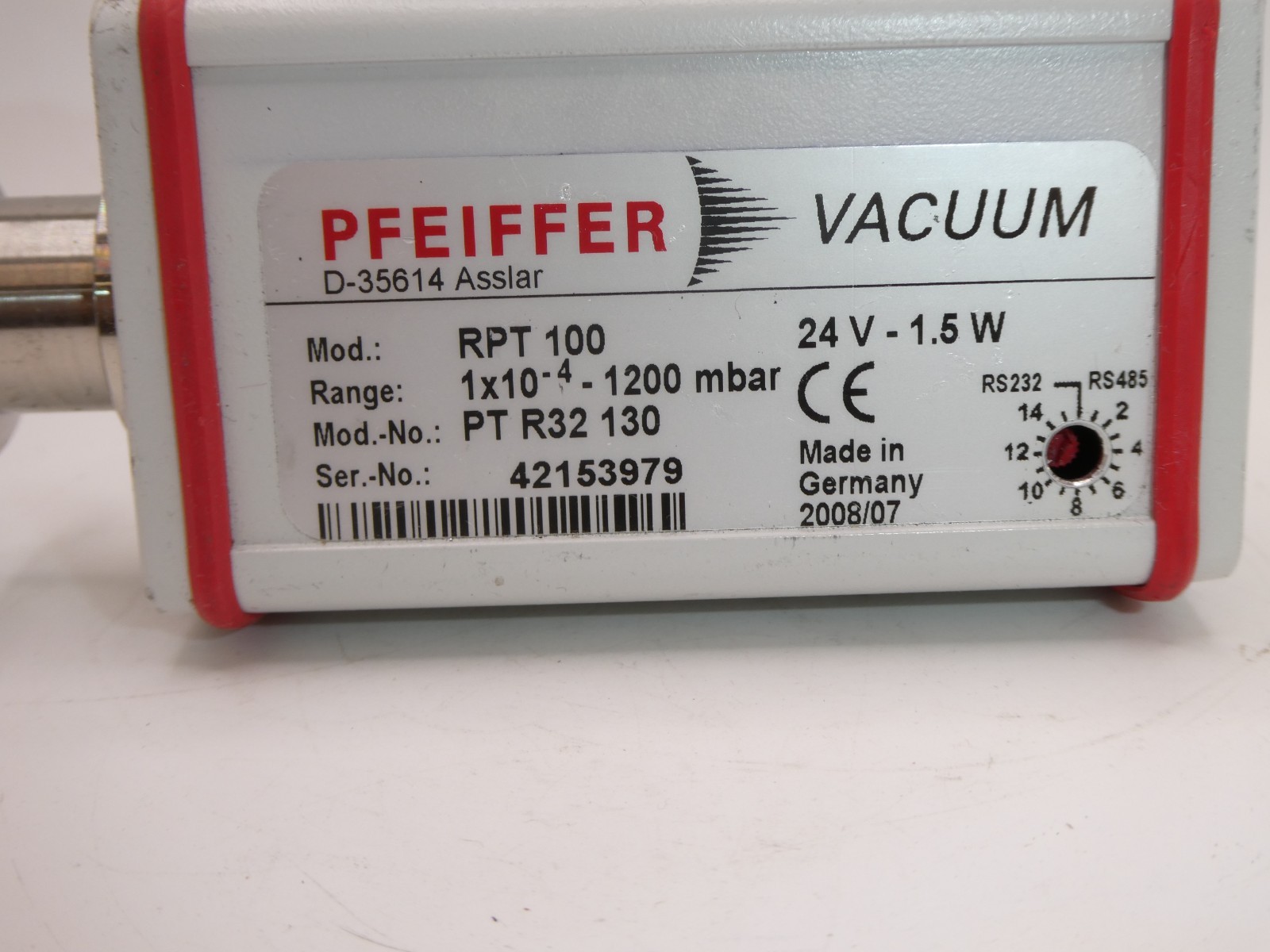 PFEIFFER RPT-100 PIEZO – PIRANI TRANSMITTER – PT R32 130 “Parts Repair Unit”