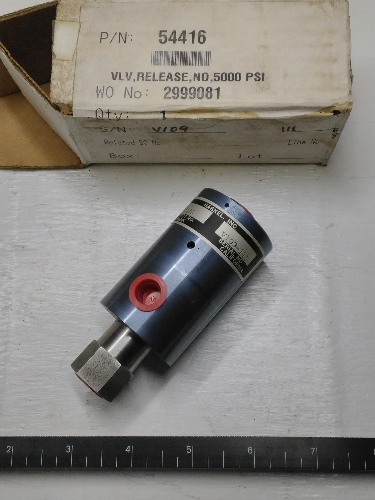 Haskel 5000 PSI Release Valve 1/4″ Fnpt Nos 1 Qty