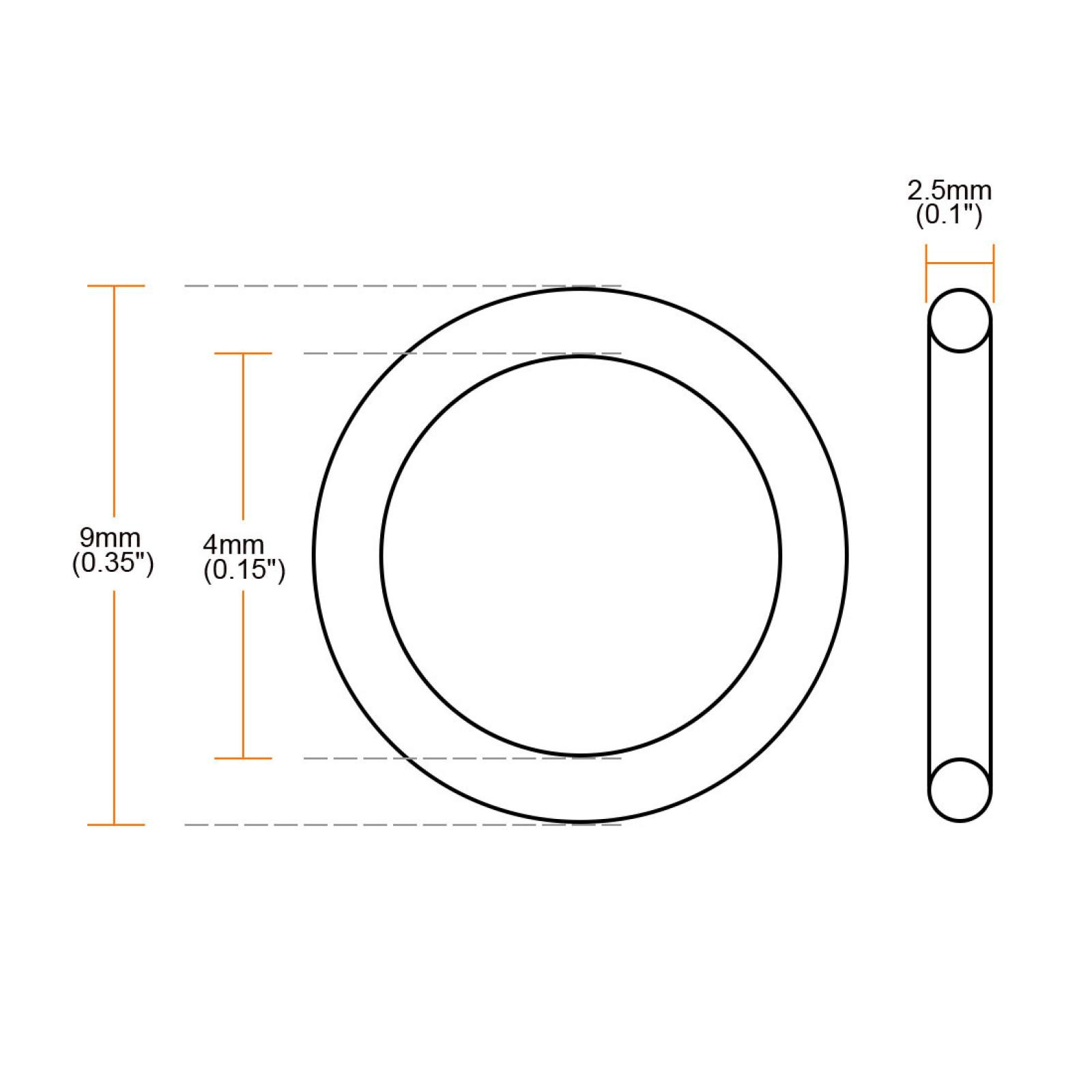10 Pieces 9mmx2.5mm Rubber O-ring Oil Seal Sealing Ring Gaskets Black
