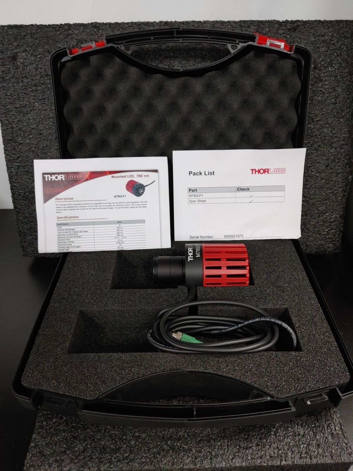 THORLABS M780LP1 780 nm 800 mW 800 mA Mounted LED with Lens Tube