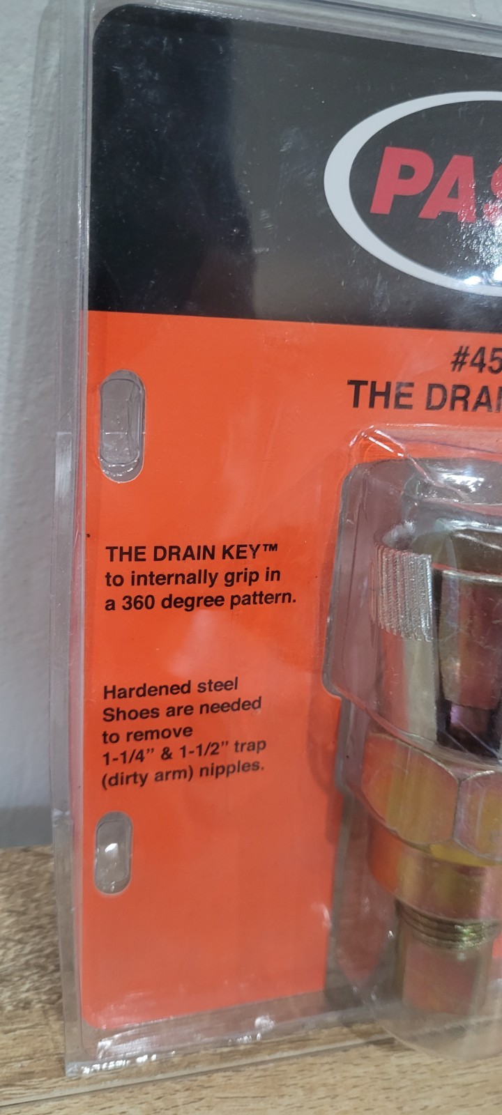 PASCO SPECIALTY 4500 THE DRAIN KEY PLUMBING TOOL STEEL SHOES FOR TUB TOILET