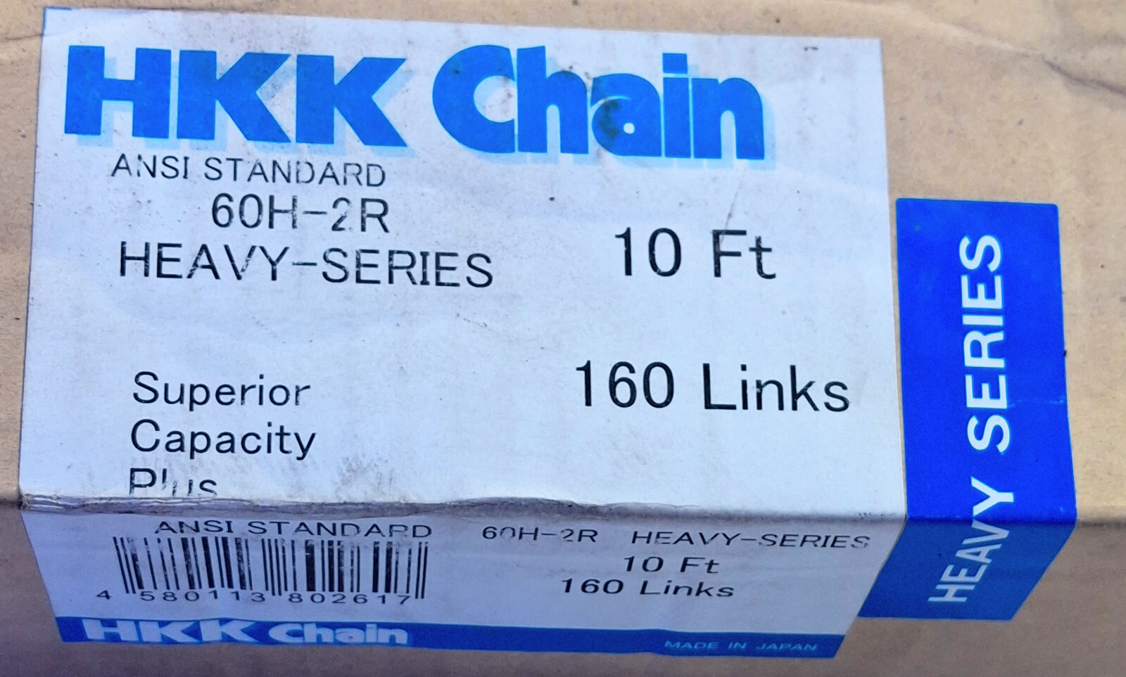 1 NEW HKK 60H-2R CHAIN 10 FT HEAVY SERIES 160 LINKS NIB ***MAKE OFFER***