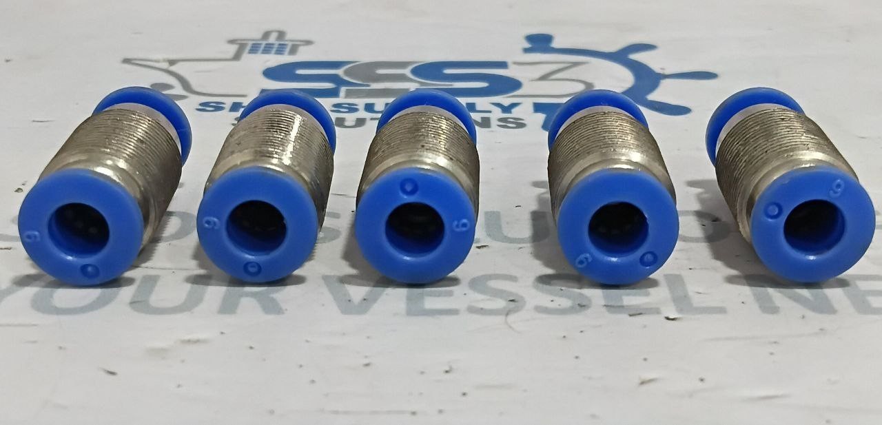 6mm Pneumatic Push In Bulkhead Union Straight Connector (Lot of 5Pcs)
