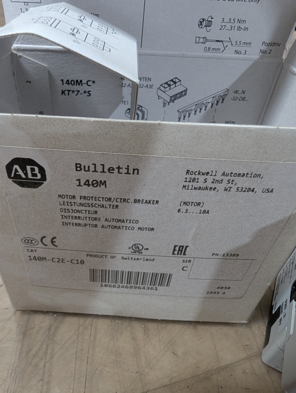 Allen Bradley 140M-C2E-C10 Series C Manual Motor Protection Circuit Breaker NEW