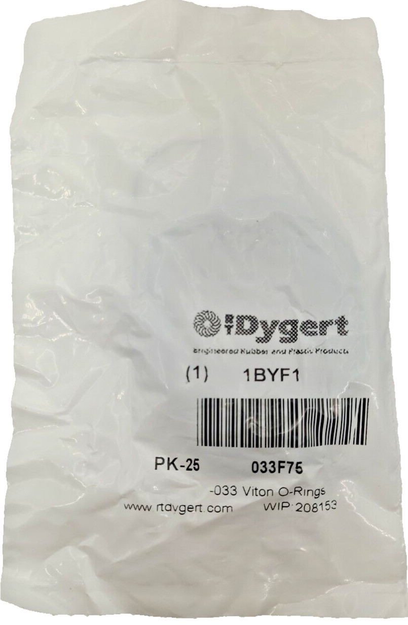 RT Dygert 1BYF1, 2-1/8″ x 1/16″, Viton O Rings, 033F75, 25 Pack, new (MM)