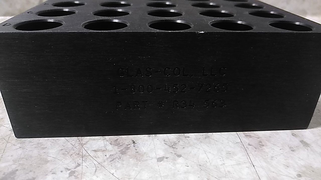 Glas-Col R34 563 15 or 16mm Vial 20 Hole Heater Block