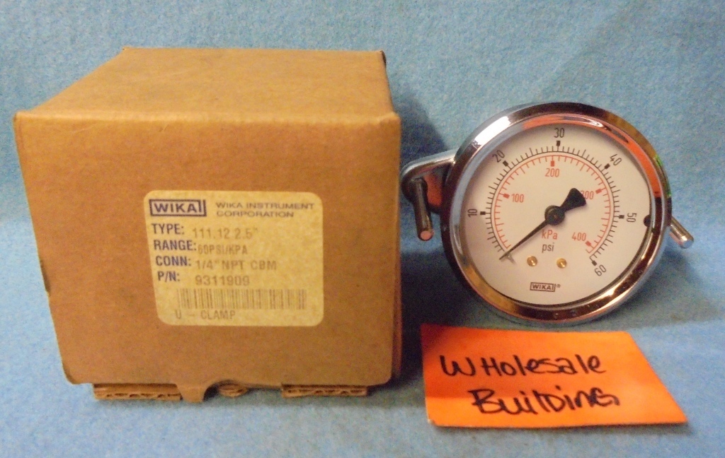 WIKA PRESSURE GAUGE, 111.12 2.5″ 0-60 PSI, 0-400 KPA, 1/4″ NPT