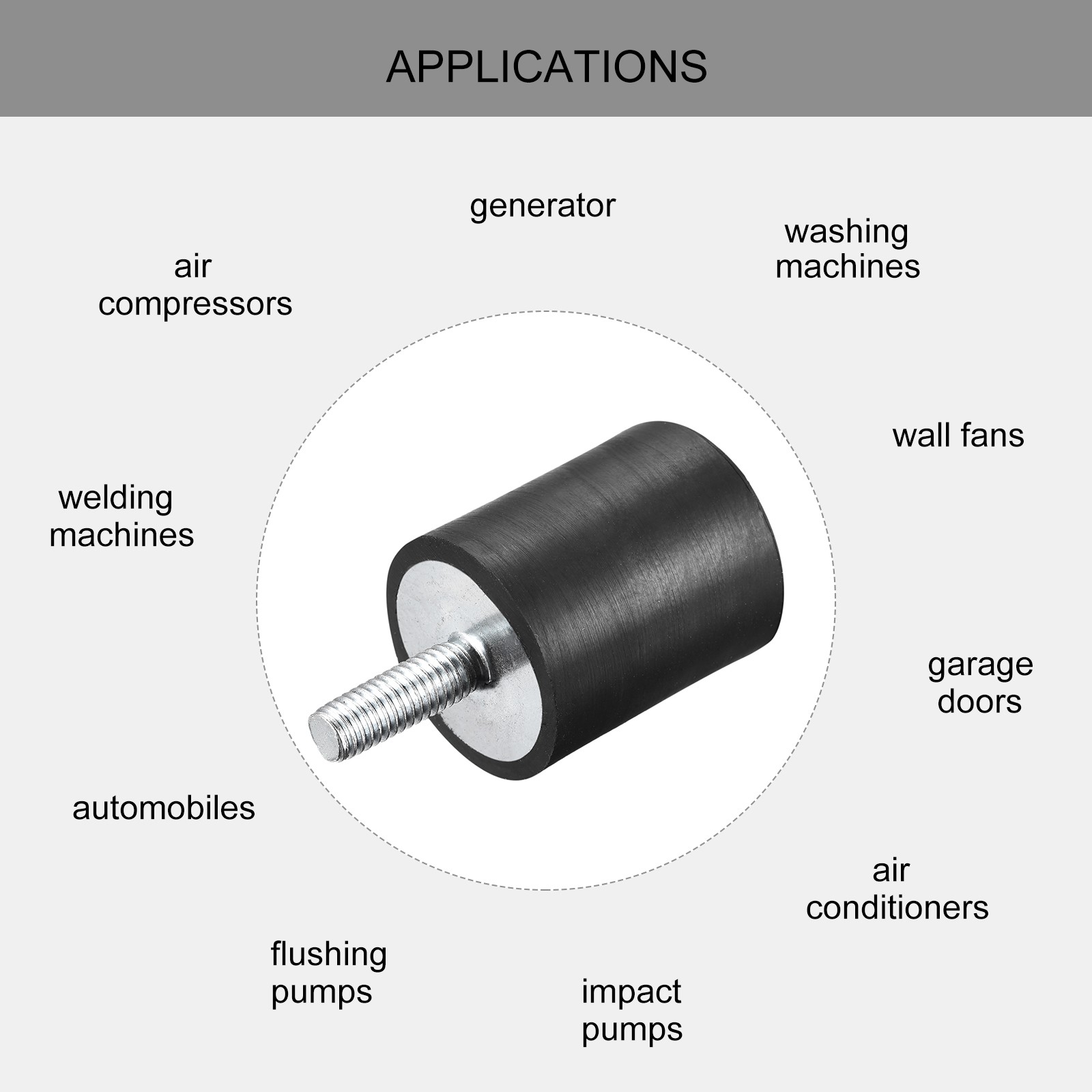 8Pcs M6 Male/Female Rubber Mount D25mmxH30mm for Repair
