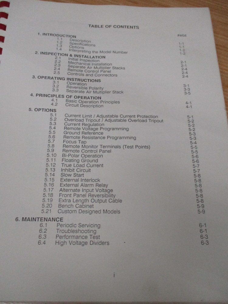 Spellman RHR 30P60/C Power Supply Instruction Manual RHR30P60C