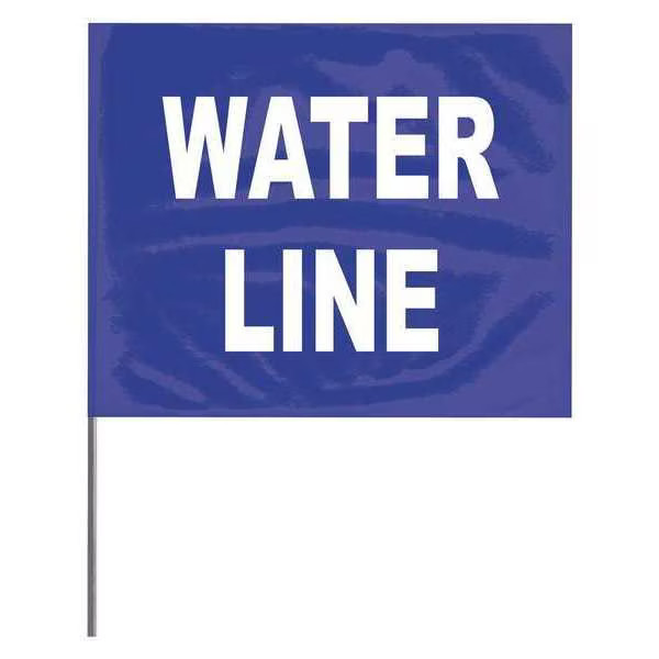 Presco Marking Flag, PVC, Water Line, 4″ L., 100 PK 4521BW62-200 Presco