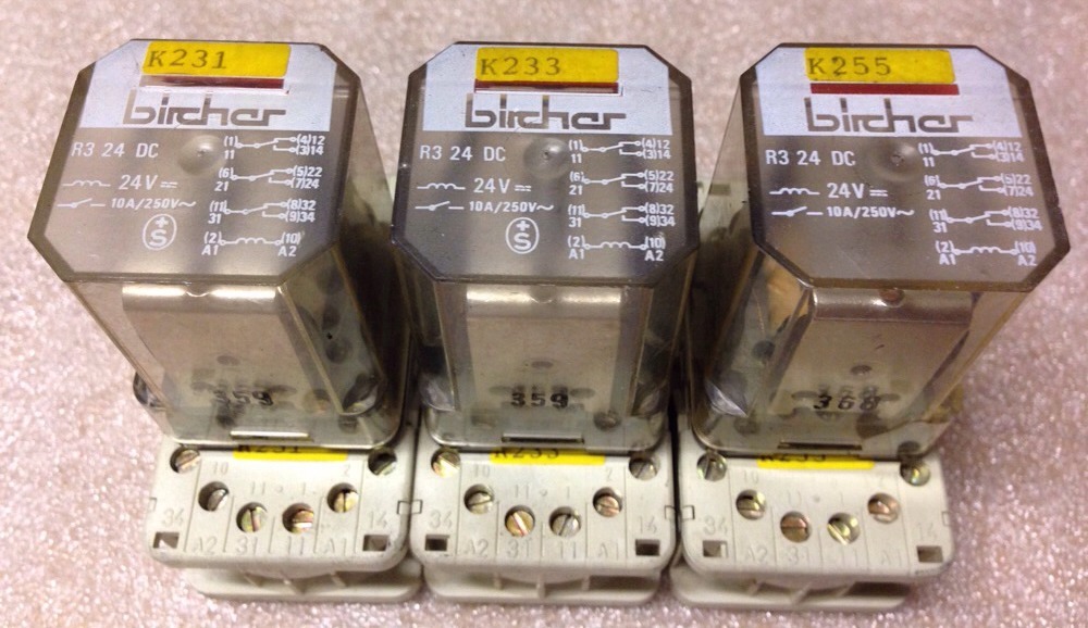 Schrack 111PGS & Bircher R3, 24V, Lot Of 3, ShipSameDay W/2-3DayShipping #1374Y