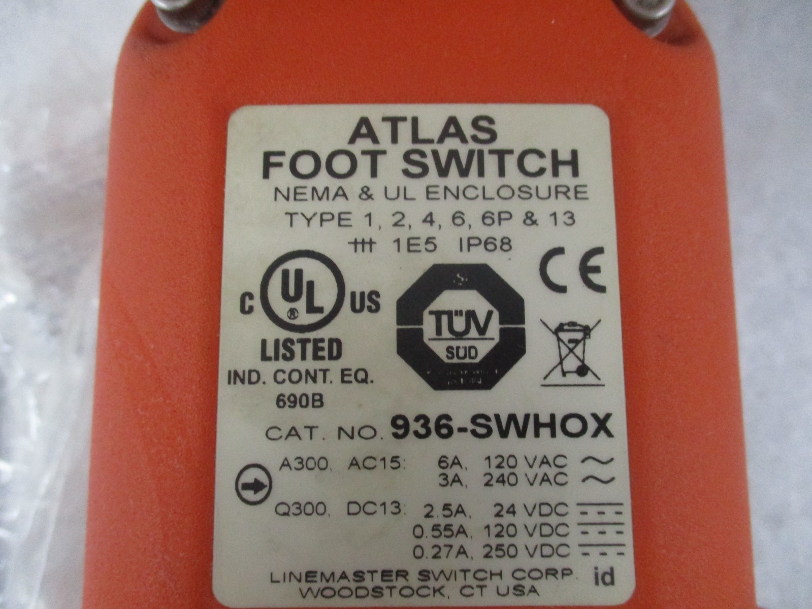 LINEMASTER 936-SWHOX, FOOT SWITCH, XA0058