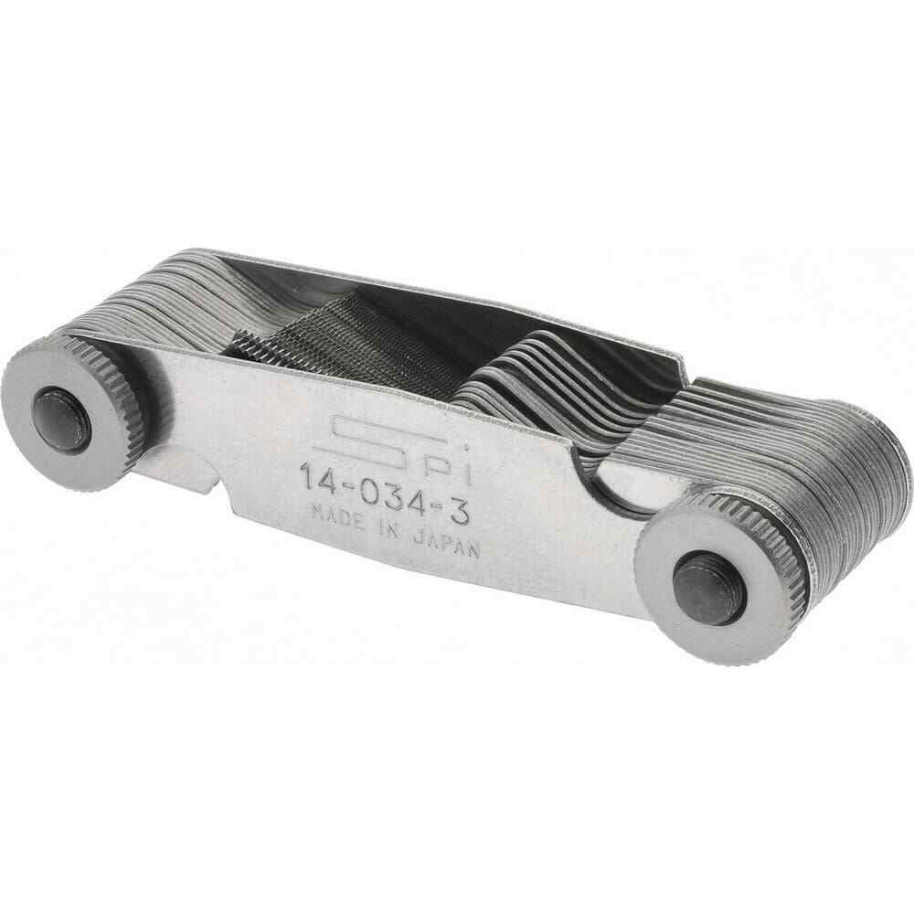 SPI 14-034-3 Steel Screw Pitch Gage, 51 Leaf, 4-84 TPI Range, 60° Thread Angle
