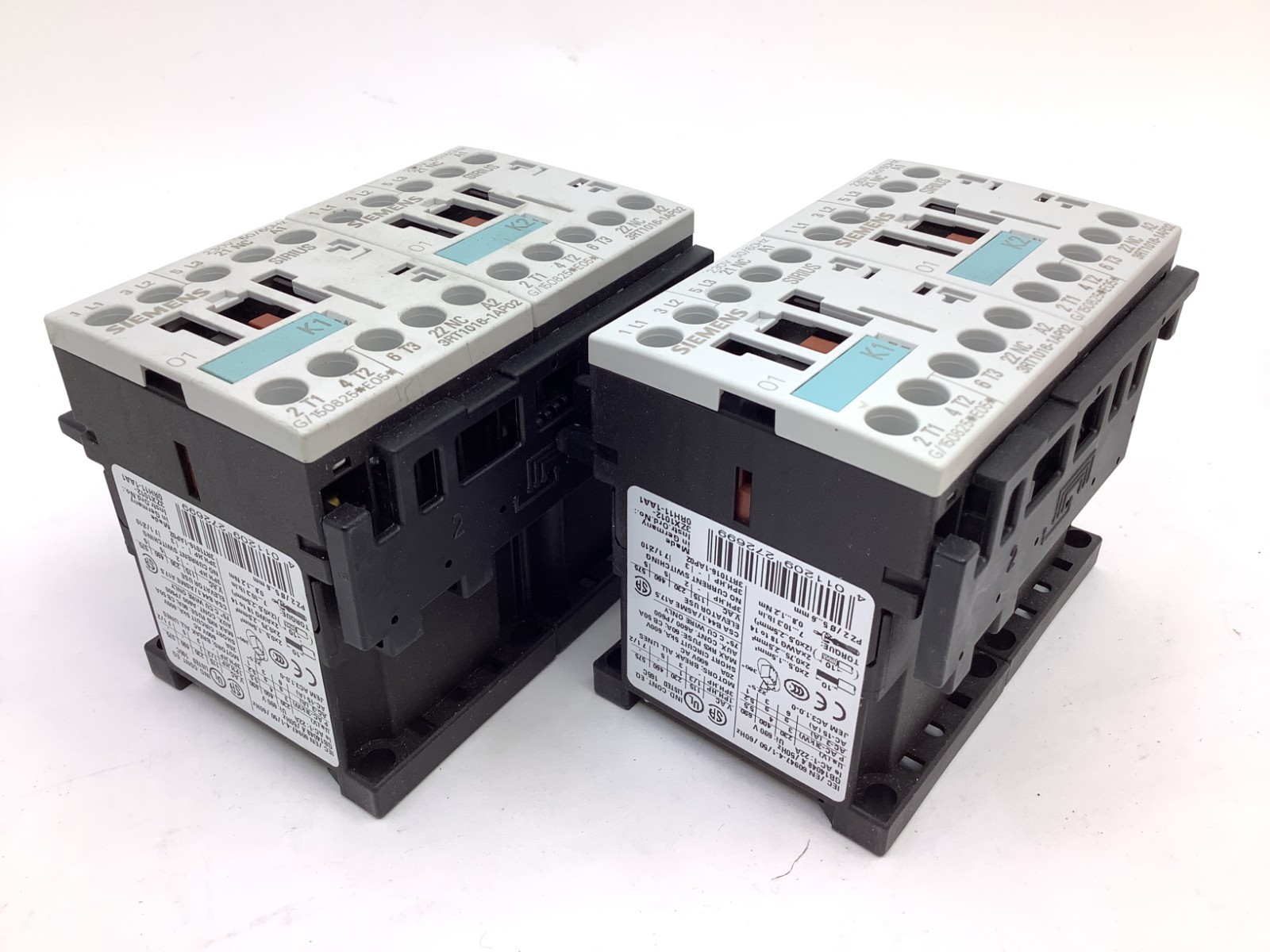Lot of 2 SIEMENS 3RA1316-8XB30-1AP0 Reversing Contactor 230V 22A NSMP