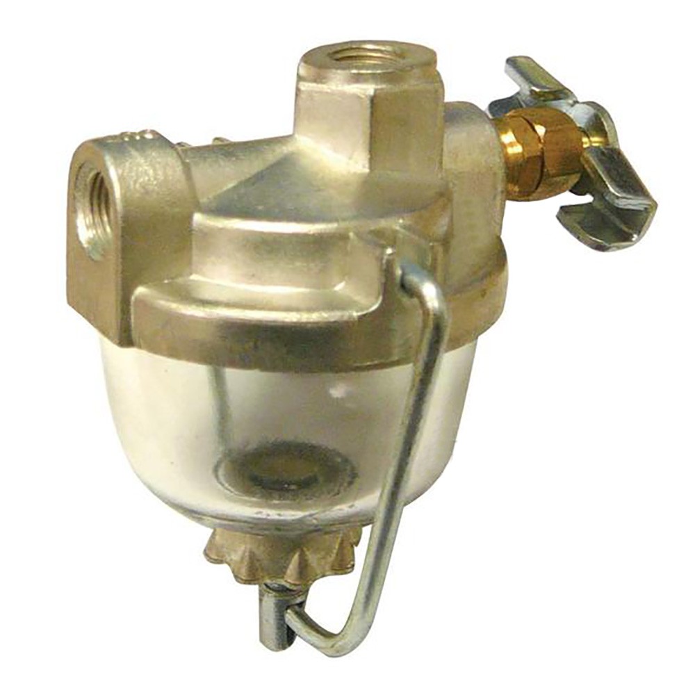 Gas Fuel Sediment Glass Bowl Assembly 1/8″ Pipe Inlet & Outlet Universal