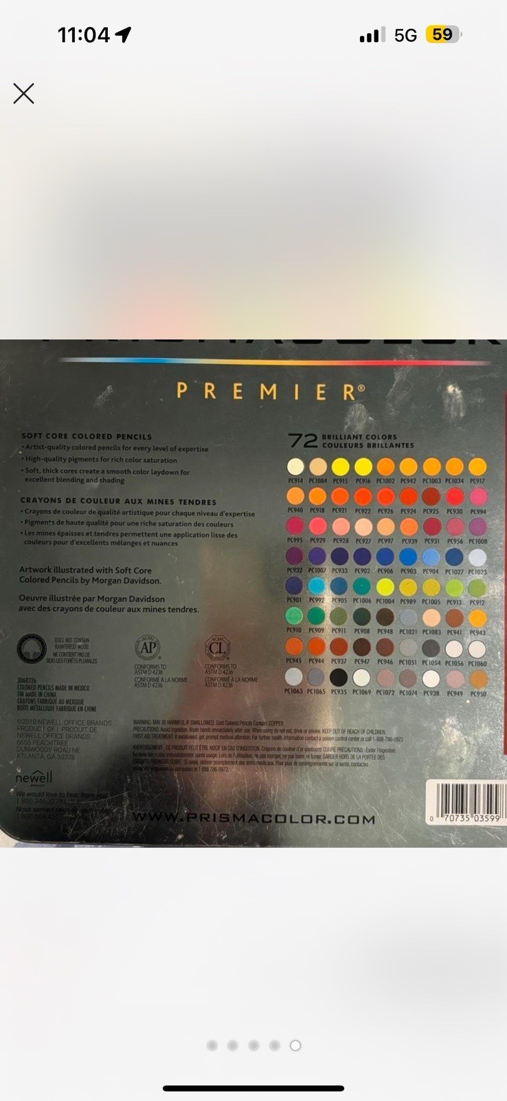 Sanford 3599TN Prismacolor Premier Colored Pencils 72/Pkg-