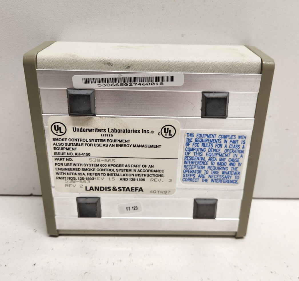 GUARANTEED! LANDIS & STAEFA TRUNK INTERFACE SMOKE CONTROL CONTROL 538-665