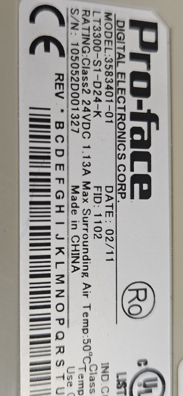 PRO-FACE 3583401-01 TOUCH SCREEN