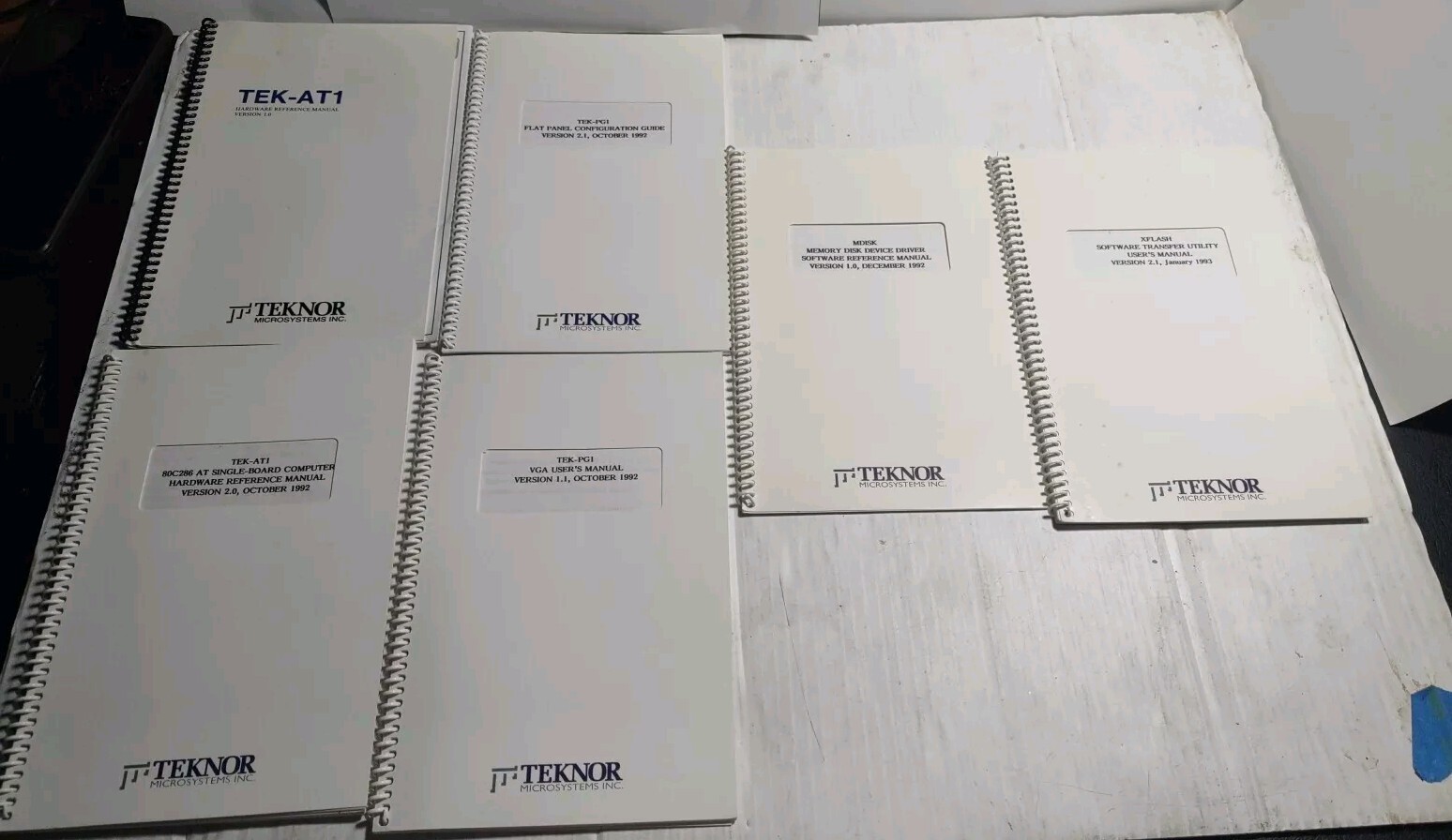 Teknor Mircosysems Manual Bundle TEK-PG1(1.1&2.1)TEK-AT1(1.0&2.0)XFLASH1 MDISK21
