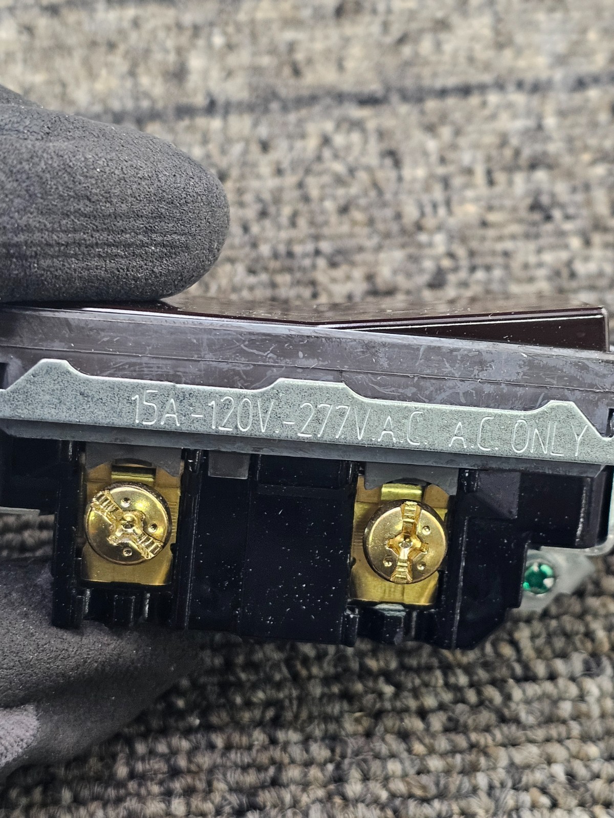 Leviton 5601-2: Brown Single Pole Rocker Light Switch 15A-120/277V AC